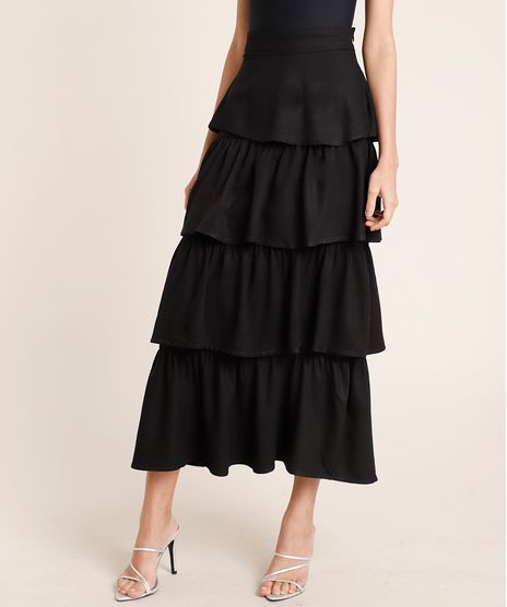Saia-Feminina-Mindset-Midi-em-Camadas-Preta-9864762-Preto_1