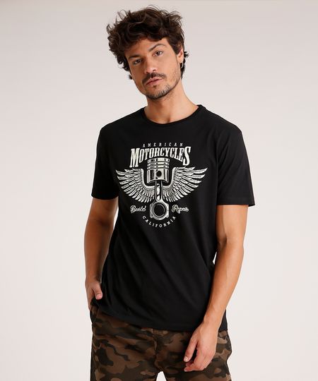 Camiseta-Masculina--American-Motorcycles--Manga-Curta-Gola-Careca-Preta-9738696-Preto_1