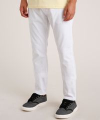 Calca-de-Sarja-Masculina-Slim-com-Bolsos-Branca-9308395-Branco_1