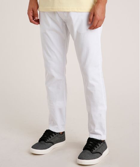 calça branca de sarja masculina