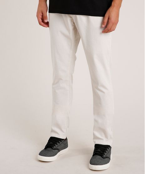 Calca-de-Sarja-Masculina-Slim-com-Bolsos-Bege-Claro-9308395-Bege_Claro_1_1