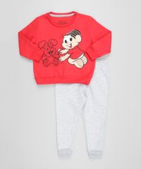 Conjunto-de-Blusao-Vermelho---Calca-em-Moletom-Turma-da-Monica-Cinza-Mescla-8567884-Cinza_Mescla_1