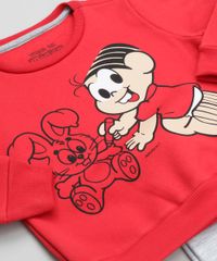 Conjunto-de-Blusao-Vermelho---Calca-em-Moletom-Turma-da-Monica-Cinza-Mescla-8567884-Cinza_Mescla_3