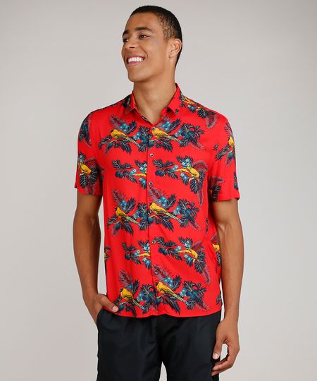Camisa-Masculina-Tradicional-Estampada-de-Folhagens-com-Passaro-Manga-Curta-Vermelho-9729727-Vermelho_1 Camisa-Masculina-Tradicional-Estampada-de-Folhagens-com-Passaro-Manga-Curta-Vermelho-9729727-Vermelho_1