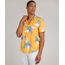 Camisa-Masculina-Tradicional-Estampada-de-Folhagens-Manga-Curta-Mostarda-9729641-Mostarda_1