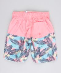 Bermuda-Surf-Infantil-com-Estampa-de-Folhagem-Coral-9757034-Coral_2