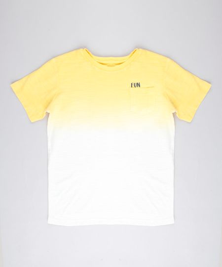 Camiseta-Infantil-Degrade--Fun--com-Bolso-Manga-Curta-Amarela-9758292-Amarelo_1