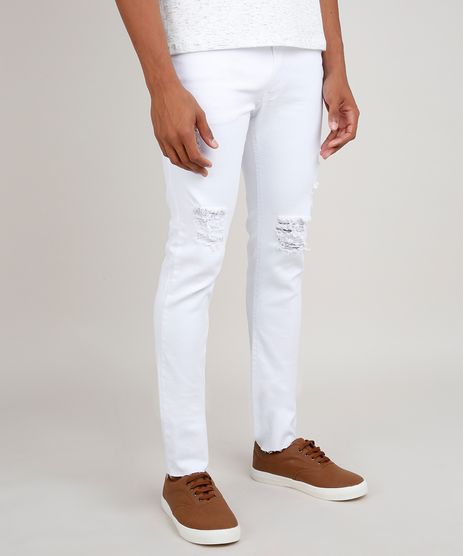 Calca-de-Sarja-Masculina-Skinny-Destroyed--Branco-9791191-Branco_1