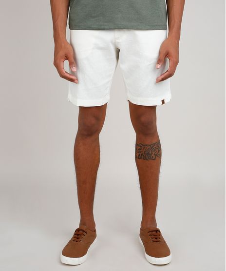 Bermuda-Masculina-Reta-com-Linho-e-Cordao-Bege-Claro-9776012-Bege_Claro_1