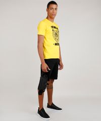 Camiseta-Masculina-Urso--The-Wild--Manga-Curta-Gola-Careca-Amarelo-9844426-Amarelo_3