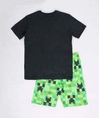 Pijama-Infantil-Minecraft-Manga-Curta-Preto-9762483-Preto_2