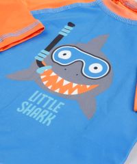 Camiseta-de-Praia-Infantil-Raglan-Tubarao--Little-Shark--Manga-Longa-Laranja-9667355-Laranja_4