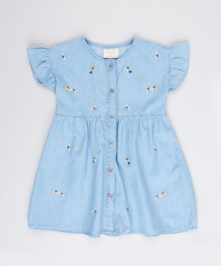 Vestido-Jeans-Infantil-com-Bordado-Floral-Babado-na-Manga-Azul-Claro-9636305-Azul_Claro_1 Vestido-Jeans-Infantil-com-Bordado-Floral-Babado-na-Manga-Azul-Claro-9636305-Azul_Claro_1