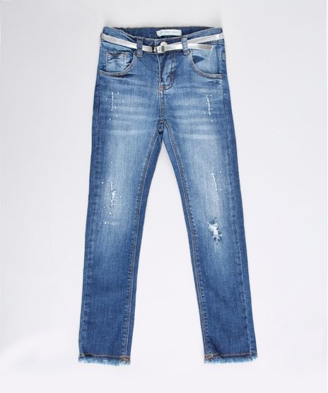 Calca-Jeans-Infantil-com-Strass-e-Cinto-Metalizado-Azul-Escuro-9748592-Azul_Escuro_1