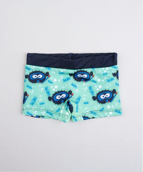 Sunga-Infantil-Boxer-Estampada-de-Baiacu-com-Protecao-UV50--Verde-9743259-Verde_1
