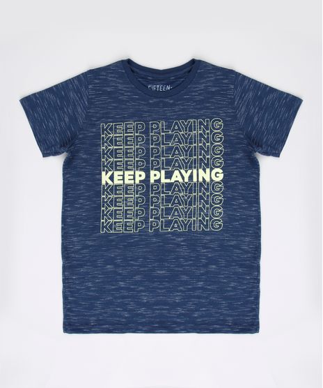Camiseta-Infantil--Keep-Playing--Manga-Curta-Azul-Marinho-9629775-Azul_Marinho_1