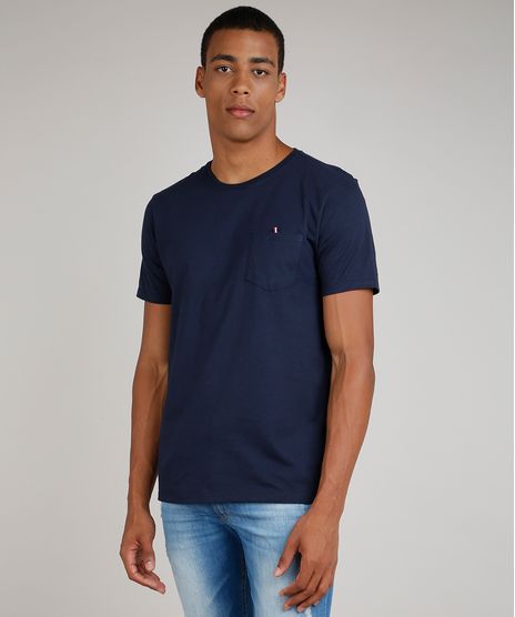 Camiseta-Masculina-com-Bolso-Manga-Curta-Gola-Careca-Azul-Marinho-9731014-Azul_Marinho_1