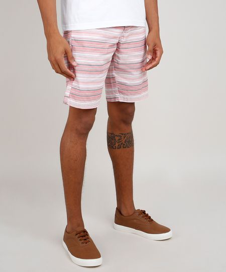Bermuda-de-Sarja-Masculina-Listrada-com-Bolso-e-Cordao-Rosa-9778486-Rosa_1