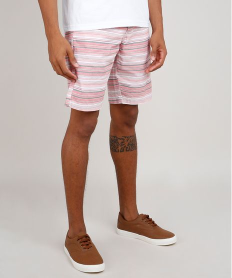 Bermuda-de-Sarja-Masculina-Listrada-com-Bolso-e-Cordao-Rosa-9778486-Rosa_1