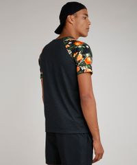 Camiseta-Masculina-Raglan-com-Estampa-de-Folhagem-Manga-Curta-Gola-Careca-Cinza-Mescla-9826267-Cinza_Mescla_2