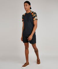 Camiseta-Masculina-Raglan-com-Estampa-de-Folhagem-Manga-Curta-Gola-Careca-Cinza-Mescla-9826267-Cinza_Mescla_3