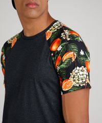 Camiseta-Masculina-Raglan-com-Estampa-de-Folhagem-Manga-Curta-Gola-Careca-Cinza-Mescla-9826267-Cinza_Mescla_4