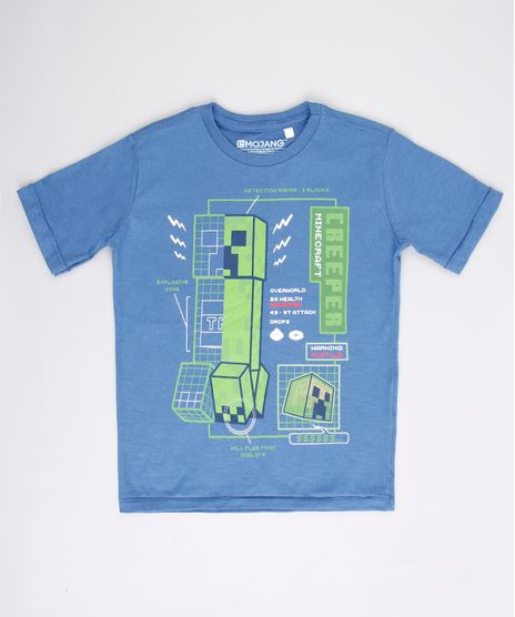 Camiseta-Infantil-Creeper-Minecraft-Manga-Curta-Azul-9732790-Azul_1