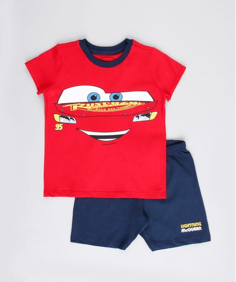Pijama-Infantil-Relampago-McQueen-Carros-Manga-Curta-Vermelho-9762472-Vermelho_1