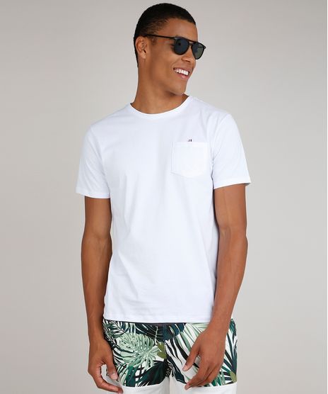 Camiseta-Masculina-com-Bolso-Manga-Curta-Gola-Careca-Branco-9731014-Branco_1