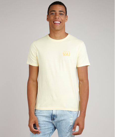 Camiseta-Masculina--Dessa-vez-vai--Manga-Curta-Gola-Careca-Amarelo-Claro-9752999-Amarelo_Claro_1