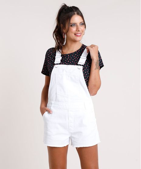 Jardineira-de-Sarja-Feminina-com-Bolsos-e-Barra-Desfiada-Branca-9811481-Branco_1