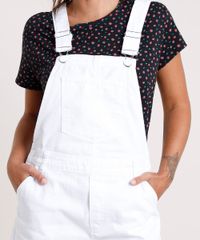 Jardineira-de-Sarja-Feminina-com-Bolsos-e-Barra-Desfiada-Branca-9811481-Branco_4