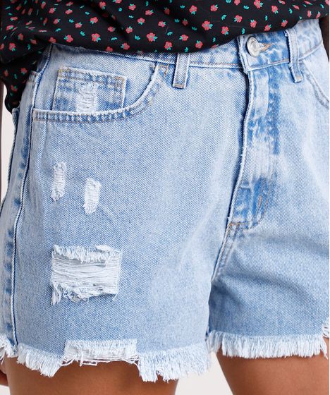 shorts jeans destroyed rasgado feminino