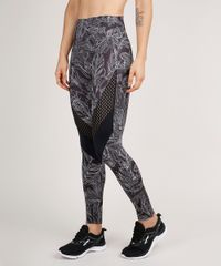 Calca-Feminina-Legging-Esportiva-Ace-Estampada-de-Folhagem-com-Recortes-Preto-9803542-Preto_1