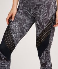 Calca-Feminina-Legging-Esportiva-Ace-Estampada-de-Folhagem-com-Recortes-Preto-9803542-Preto_4