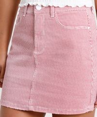 Saia-de-Sarja-Feminina-Curta-Estampada-Pied-de-Poule-Vermelha-9833811-Vermelho_4