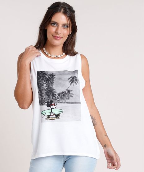 Regata-Feminina-Cavada-Mickey-na-Praia-Decote-Redondo-Branca-9801382-Branco_1