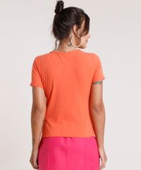 Blusa-Feminina-Canelada-Manga-Curta-Decote-V-Laranja-9779702-Laranja_2