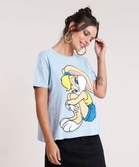 Blusa-Feminina-Lola-Bunny-Looney-Tunes-Ampla-Manga-Curta-Decote-Redondo-Azul-Claro-9801376-Azul_Claro_1