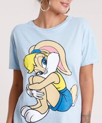 Blusa-Feminina-Lola-Bunny-Looney-Tunes-Ampla-Manga-Curta-Decote-Redondo-Azul-Claro-9801376-Azul_Claro_4