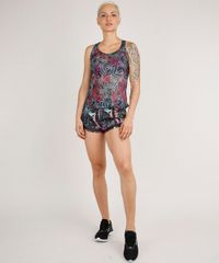 Short-Feminino-Esportivo-Ace-Running-Estampado-de-Folhagem-com-Recorte-em-Tela-Verde-9803551-Verde_3