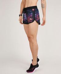 Short-Feminino-Esportivo-Ace-Running-Estampado-de-Folhagem-Preto-9706503-Preto_1