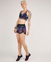 Short-Feminino-Esportivo-Ace-Running-Estampado-de-Folhagem-Preto-9706503-Preto_3