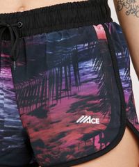 Short-Feminino-Esportivo-Ace-Running-Estampado-de-Folhagem-Preto-9706503-Preto_4