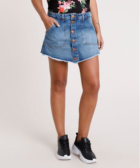 Short-Saia-Jeans-Feminino-com-Botoes-e-Barra-Desfiada-Azul-Medio-9835555-Azul_Medio_1