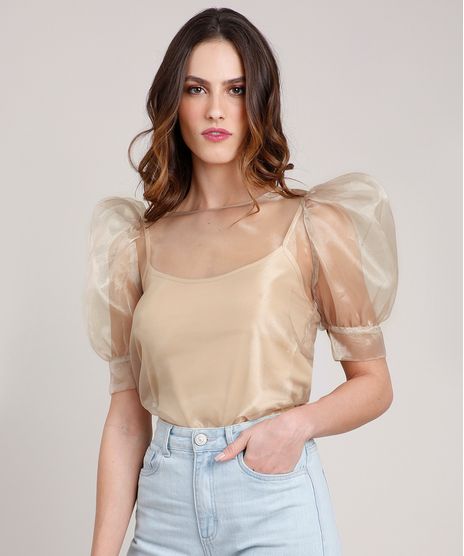 Blusa-Feminina-Mindset-em-Organza-Manga-Bufante-Decote-Redondo-Dourada-9891624-Dourado_1