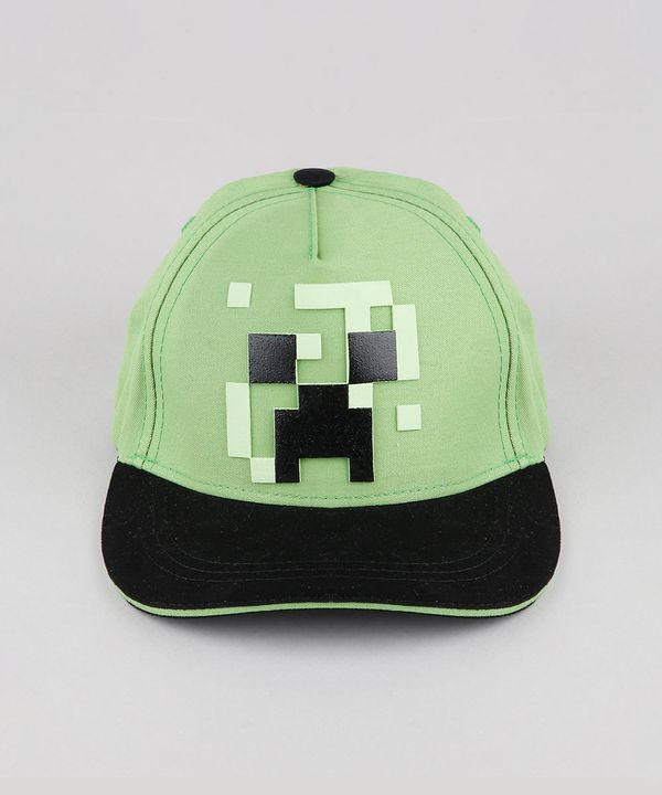 Boné Infantil Aba Curva Creeper Minecraft Verde P