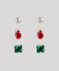 Kit-de-3-Brincos-Femininos-Folheados-com-Pedra-Zirconia-Prateado-9775027-Prateado_1