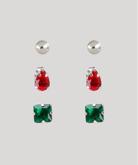 Kit-de-3-Brincos-Femininos-Folheados-com-Pedra-Zirconia-Prateado-9775027-Prateado_1