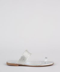 Rasteirinha-Feminina-Oneself-Metalizada-com-Strass-Prateada-9801660-Prateada_1